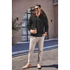 image:imageCOOFANDY Mens Soft Quarter Zip Pullover Mock Neck Corduroy SweatshirtBlack With Brown Collar
