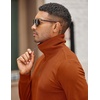 image:imageCOOFANDY Mens Soft Quarter Zip Pullover Mock Neck Corduroy SweatshirtCaramel Brown