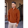 image:imageCOOFANDY Mens Soft Quarter Zip Pullover Mock Neck Corduroy SweatshirtCaramel Brown