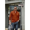 image:imageCOOFANDY Mens Soft Quarter Zip Pullover Mock Neck Corduroy SweatshirtCaramel Brown