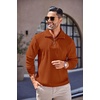 image:imageCOOFANDY Mens Soft Quarter Zip Pullover Mock Neck Corduroy SweatshirtCaramel Brown
