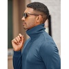 image:imageCOOFANDY Mens Soft Quarter Zip Pullover Mock Neck Corduroy SweatshirtDark Blue