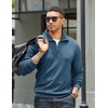 image:imageCOOFANDY Mens Soft Quarter Zip Pullover Mock Neck Corduroy SweatshirtDark Blue
