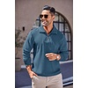 image:imageCOOFANDY Mens Soft Quarter Zip Pullover Mock Neck Corduroy SweatshirtDark Blue