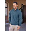 image:imageCOOFANDY Mens Soft Quarter Zip Pullover Mock Neck Corduroy SweatshirtDark Blue