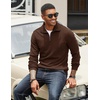 image:imageCOOFANDY Mens Soft Quarter Zip Pullover Mock Neck Corduroy SweatshirtDark Brown