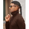 image:imageCOOFANDY Mens Soft Quarter Zip Pullover Mock Neck Corduroy SweatshirtDark Brown
