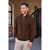 image:imageCOOFANDY Mens Soft Quarter Zip Pullover Mock Neck Corduroy SweatshirtDark Brown