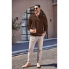 image:imageCOOFANDY Mens Soft Quarter Zip Pullover Mock Neck Corduroy SweatshirtDark Brown