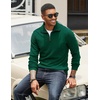 image:imageCOOFANDY Mens Soft Quarter Zip Pullover Mock Neck Corduroy SweatshirtDark Green