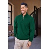 image:imageCOOFANDY Mens Soft Quarter Zip Pullover Mock Neck Corduroy SweatshirtDark Green