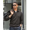 image:imageCOOFANDY Mens Soft Quarter Zip Pullover Mock Neck Corduroy SweatshirtDark Grey