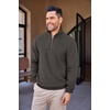 image:imageCOOFANDY Mens Soft Quarter Zip Pullover Mock Neck Corduroy SweatshirtDark Grey