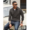 image:imageCOOFANDY Mens Soft Quarter Zip Pullover Mock Neck Corduroy SweatshirtDark Grey