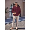 image:imageCOOFANDY Mens Soft Quarter Zip Pullover Mock Neck Corduroy SweatshirtDark Red