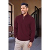 image:imageCOOFANDY Mens Soft Quarter Zip Pullover Mock Neck Corduroy SweatshirtDark Red