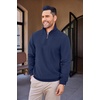 image:imageCOOFANDY Mens Soft Quarter Zip Pullover Mock Neck Corduroy SweatshirtDeep Blue