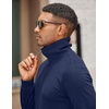 image:imageCOOFANDY Mens Soft Quarter Zip Pullover Mock Neck Corduroy SweatshirtDeep Blue