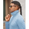 image:imageCOOFANDY Mens Soft Quarter Zip Pullover Mock Neck Corduroy SweatshirtDenim Blue