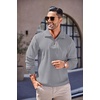 image:imageCOOFANDY Mens Soft Quarter Zip Pullover Mock Neck Corduroy SweatshirtGrey