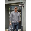 image:imageCOOFANDY Mens Soft Quarter Zip Pullover Mock Neck Corduroy SweatshirtGrey