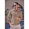 image:imageCOOFANDY Mens Soft Quarter Zip Pullover Mock Neck Corduroy SweatshirtKhaki