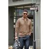 image:imageCOOFANDY Mens Soft Quarter Zip Pullover Mock Neck Corduroy SweatshirtKhaki