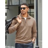 image:imageCOOFANDY Mens Soft Quarter Zip Pullover Mock Neck Corduroy SweatshirtKhaki