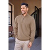 image:imageCOOFANDY Mens Soft Quarter Zip Pullover Mock Neck Corduroy SweatshirtKhaki