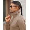 image:imageCOOFANDY Mens Soft Quarter Zip Pullover Mock Neck Corduroy SweatshirtKhaki