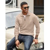 image:imageCOOFANDY Mens Soft Quarter Zip Pullover Mock Neck Corduroy SweatshirtLight Khaki
