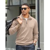 image:imageCOOFANDY Mens Soft Quarter Zip Pullover Mock Neck Corduroy SweatshirtLight Khaki
