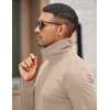 image:imageCOOFANDY Mens Soft Quarter Zip Pullover Mock Neck Corduroy SweatshirtLight Khaki