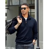 image:imageCOOFANDY Mens Soft Quarter Zip Pullover Mock Neck Corduroy SweatshirtNavy Blue
