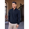 image:imageCOOFANDY Mens Soft Quarter Zip Pullover Mock Neck Corduroy SweatshirtNavy Blue