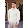 image:imageCOOFANDY Mens Soft Quarter Zip Pullover Mock Neck Corduroy SweatshirtWhite