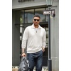 image:imageCOOFANDY Mens Soft Quarter Zip Pullover Mock Neck Corduroy SweatshirtWhite