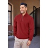 image:imageCOOFANDY Mens Soft Quarter Zip Pullover Mock Neck Corduroy SweatshirtWine Red