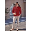 image:imageCOOFANDY Mens Soft Quarter Zip Pullover Mock Neck Corduroy SweatshirtWine Red