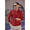 image:imageCOOFANDY Mens Soft Quarter Zip Pullover Mock Neck Corduroy SweatshirtWine Red