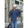 image:imageCOOFANDY Mens TShirts Quarter Pullover Lightweight Sweatshirt Casual ShirtDark Blue