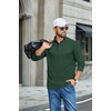 image:imageCOOFANDY Mens TShirts Quarter Pullover Lightweight Sweatshirt Casual ShirtDark Green