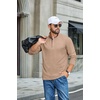 image:imageCOOFANDY Mens TShirts Quarter Pullover Lightweight Sweatshirt Casual ShirtKhaki