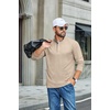 image:imageCOOFANDY Mens TShirts Quarter Pullover Lightweight Sweatshirt Casual ShirtLight Khaki