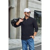 image:imageCOOFANDY Mens TShirts Quarter Pullover Lightweight Sweatshirt Casual ShirtNavy Blue