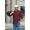 image:imageCOOFANDY Mens TShirts Quarter Pullover Lightweight Sweatshirt Casual ShirtWine Red