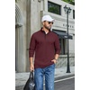 image:imageCOOFANDY Mens TShirts Quarter Pullover Lightweight Sweatshirt Casual ShirtWine Red