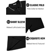 image:imageCOOFANDY Mens Textured Polo Shirts Short Sleeve Slim Fit Casual Button Polo TShirt Summer Collared Golf ShirtBlack White Striped