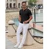 image:imageCOOFANDY Mens Zipper Polo Shirt Casual Knit Short Sleeve Polo Golf T Shirt1black