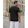 image:imageCOOFANDY Mens Zipper Polo Shirt Casual Knit Short Sleeve Polo Golf T Shirt1black